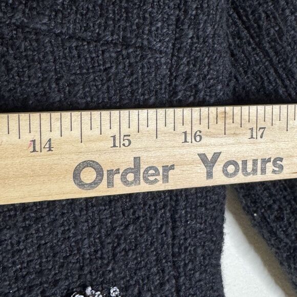 Talbots Jacket Womens 4 Black White Tweed Blazer Sequin Trim Pockets Button - Picture 7 of 10